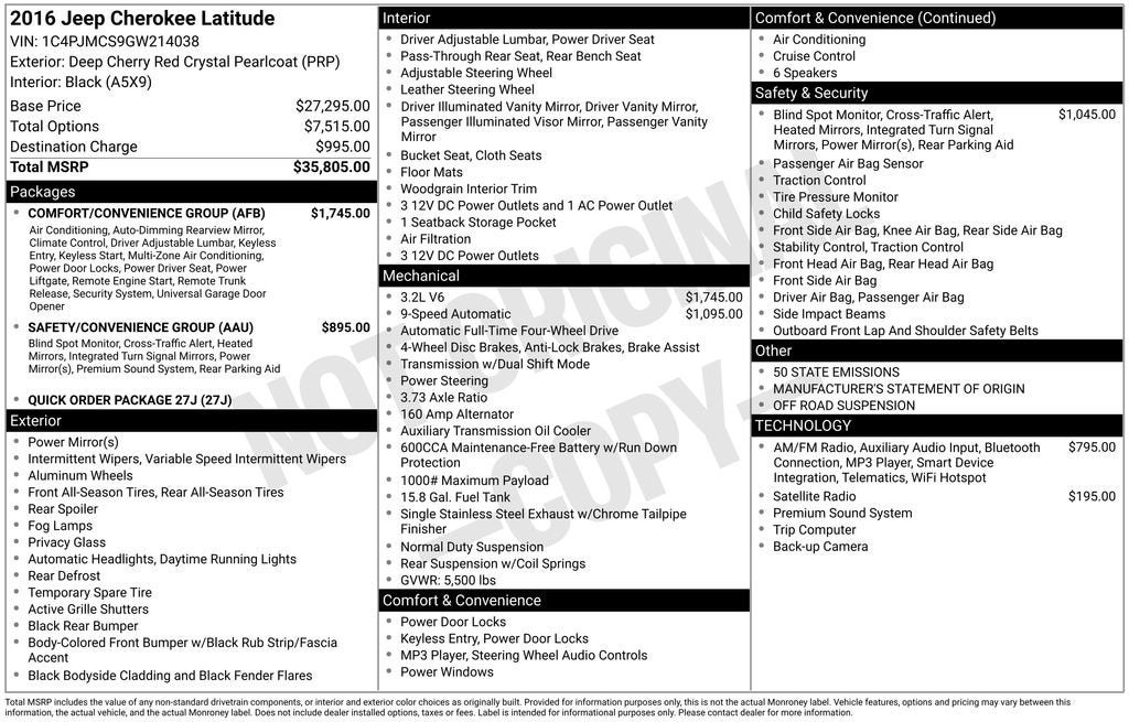 2016 Jeep Cherokee Latitude