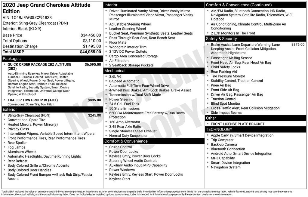 2020 Jeep Grand Cherokee Altitude