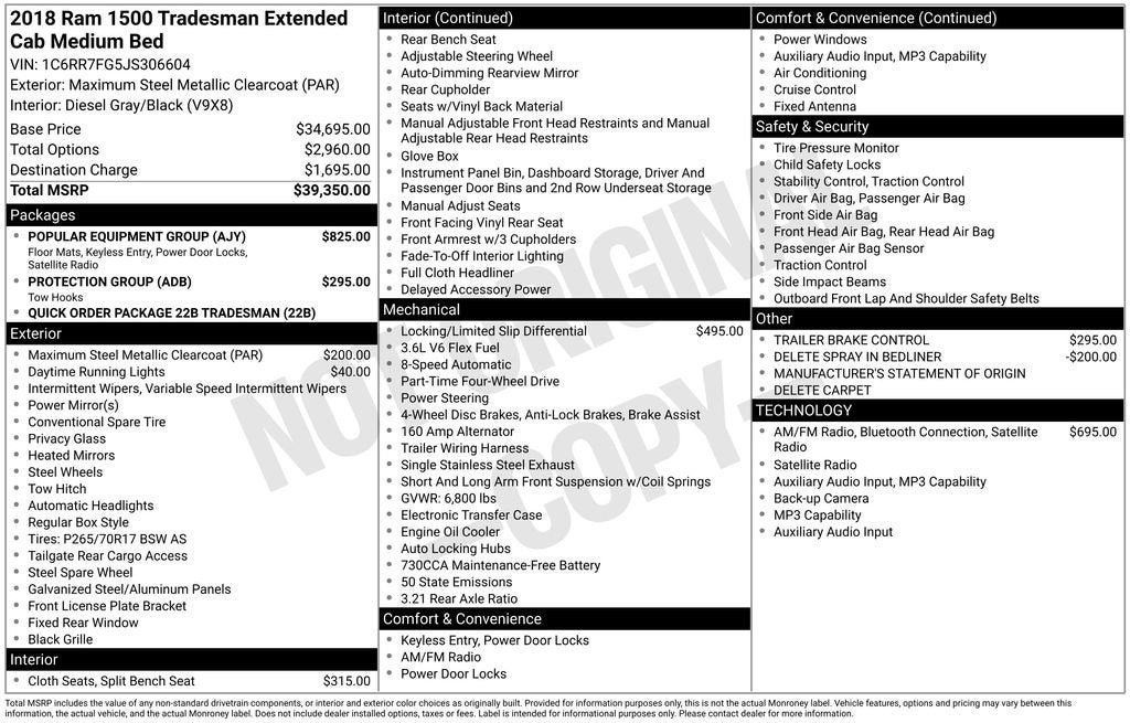 2018 RAM 1500 Tradesman