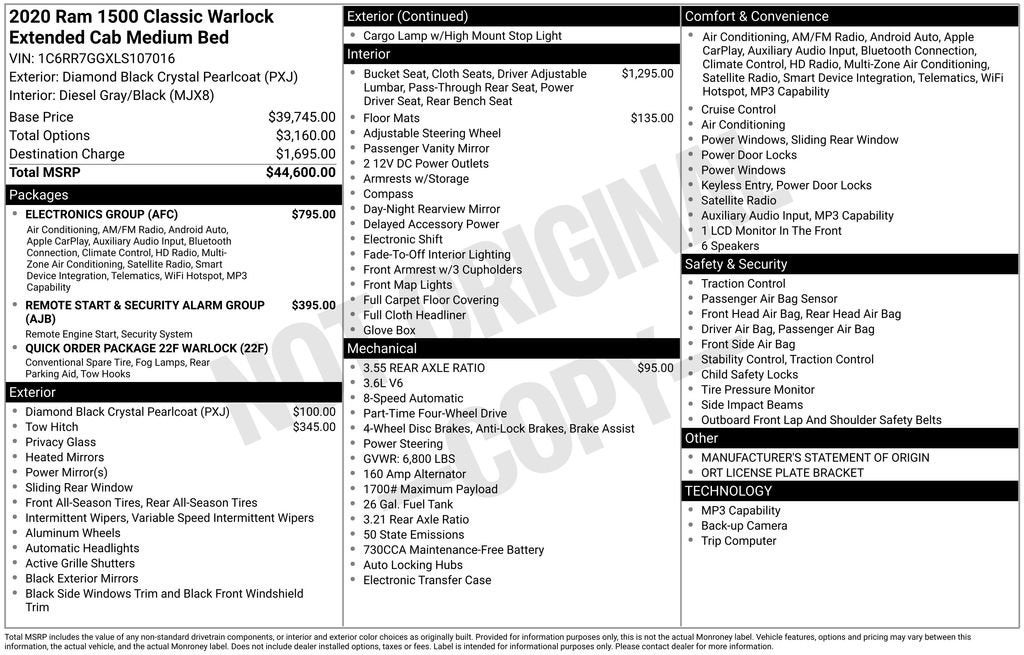 2020 RAM 1500 Classic Warlock