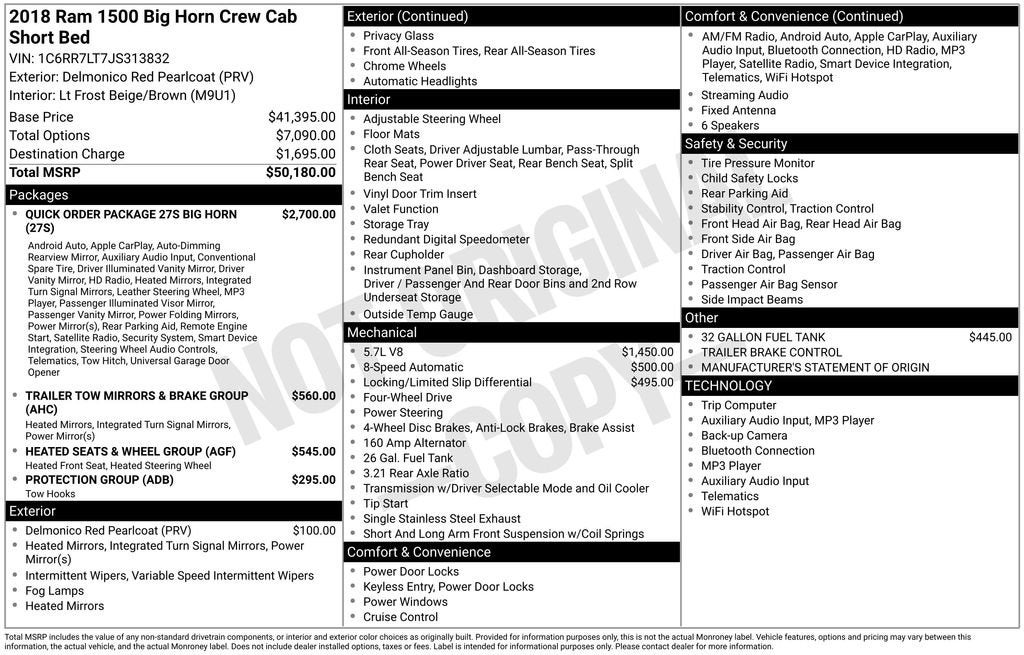 2018 RAM 1500 Big Horn