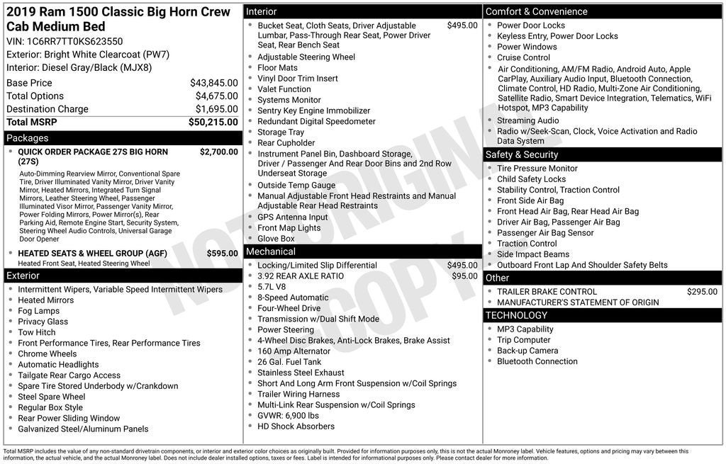 2019 RAM 1500 Classic Big Horn