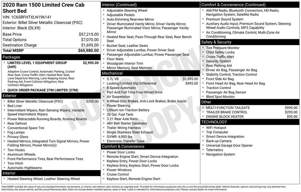 2020 RAM 1500 Limited