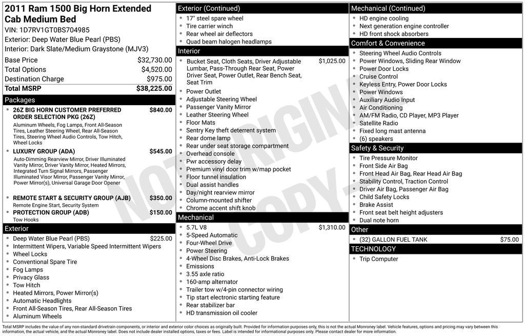 2011 RAM 1500 Big Horn