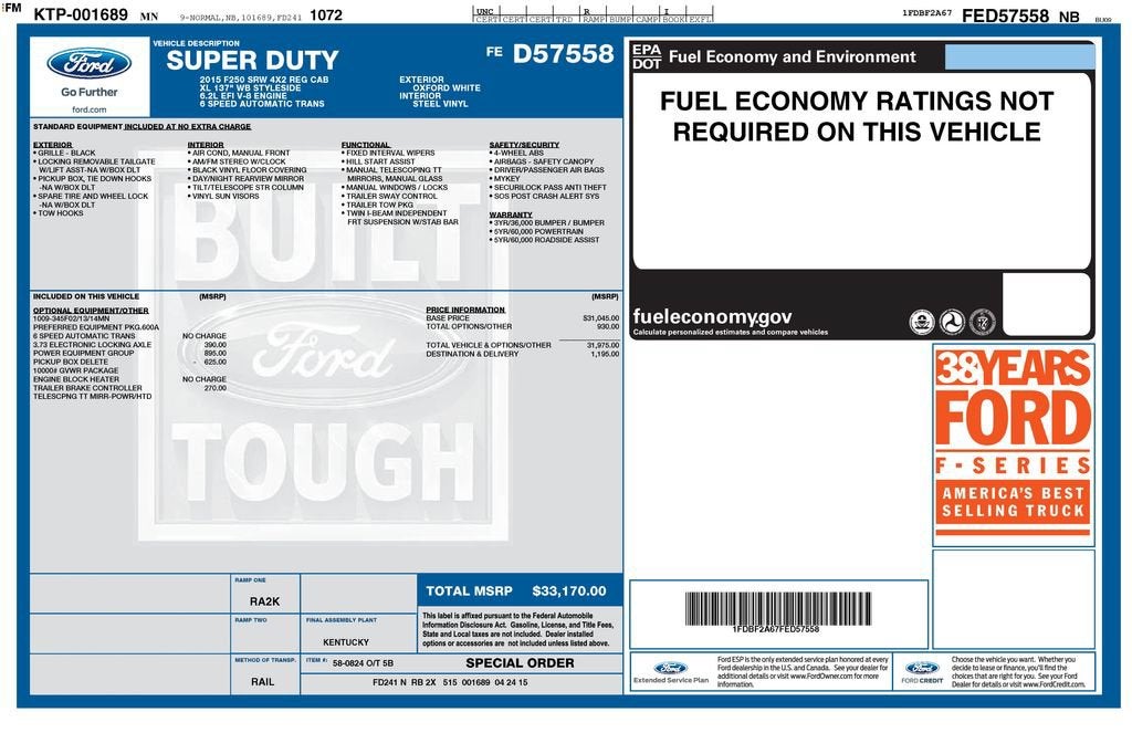 2015 Ford Super Duty F-250 SRW XL