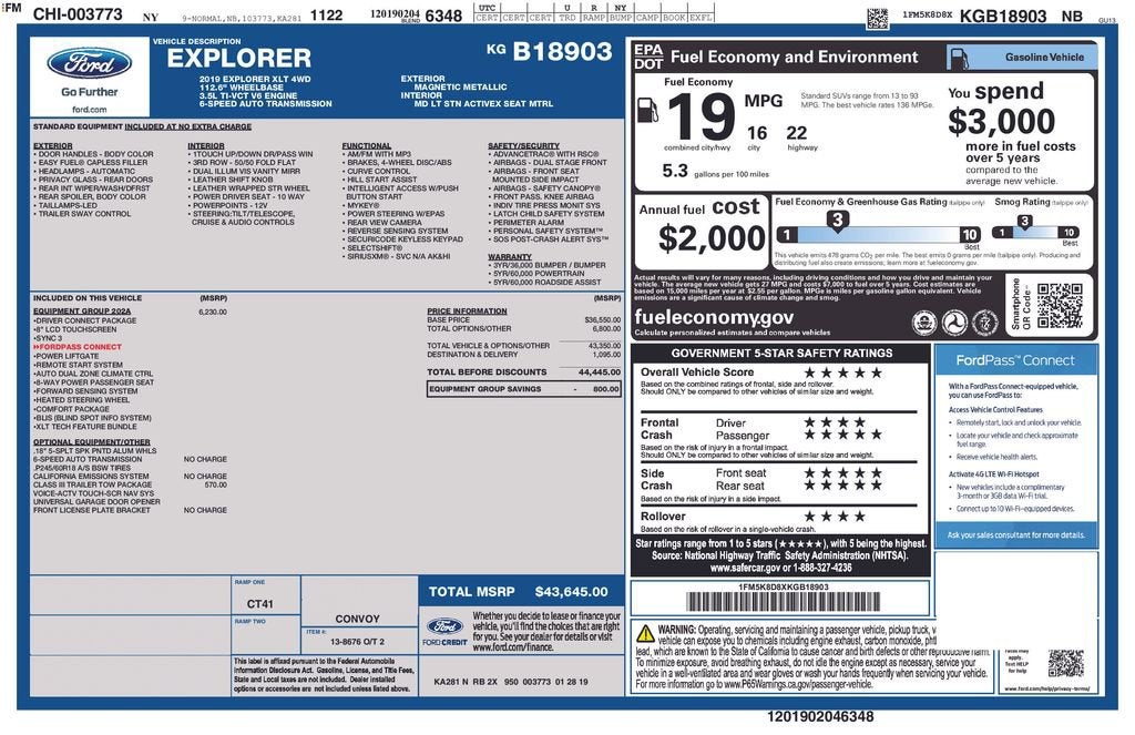 2019 Ford Explorer XLT