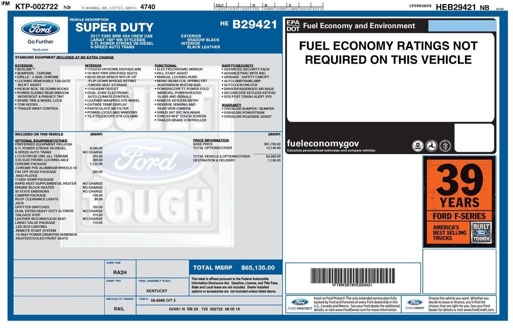 2017 Ford Super Duty F-350 SRW Platinum