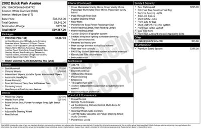 2002 Buick Park Avenue PARK AVENU