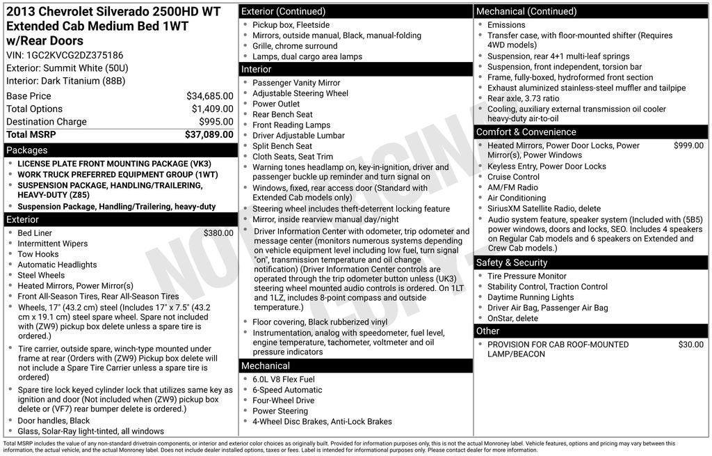 2013 Chevrolet Silverado 2500 HD Work Truck