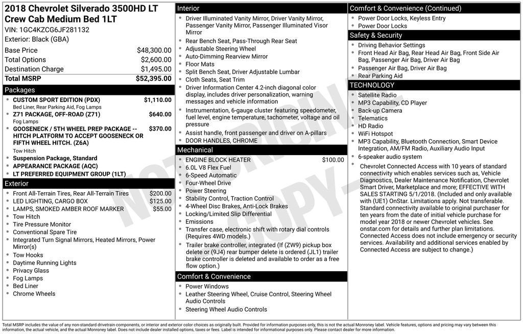 2018 Chevrolet Silverado 3500 HD LT