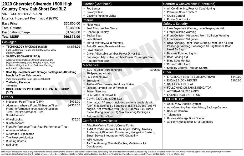 2020 Chevrolet Silverado 1500 High Country