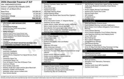 2026 Chevrolet Traverse LT