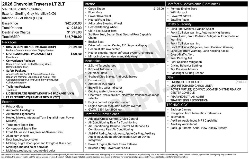 2026 Chevrolet Traverse LT