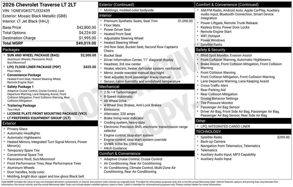 2026 Chevrolet Traverse LT