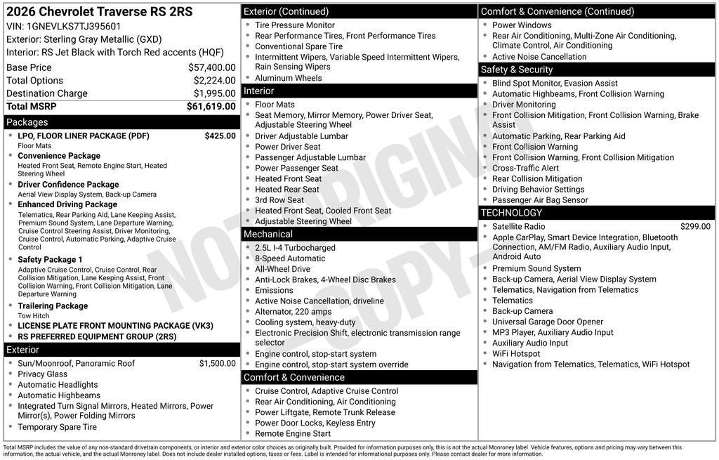 2026 Chevrolet Traverse RS