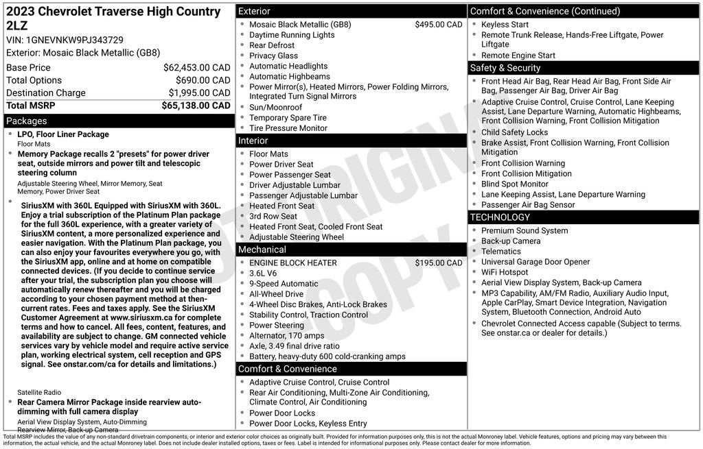 2023 Chevrolet Traverse High Country