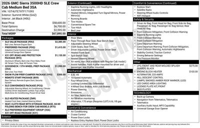 2026 GMC Sierra 3500 HD SLE