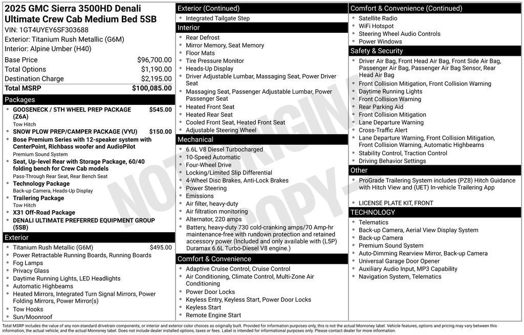 2025 GMC Sierra 3500 HD Denali Ultimate