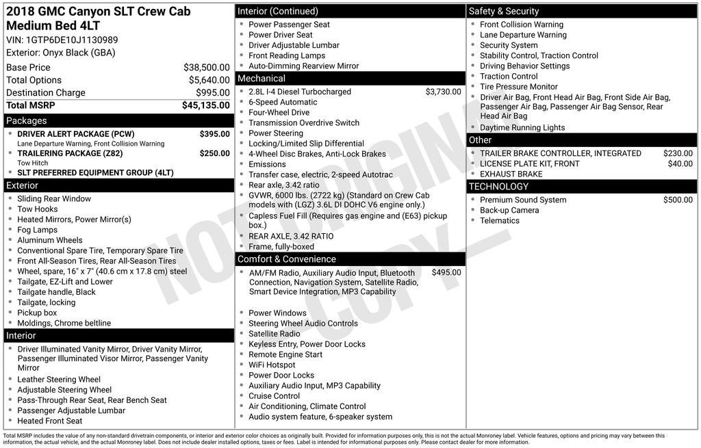 2018 GMC Canyon 4WD SLT