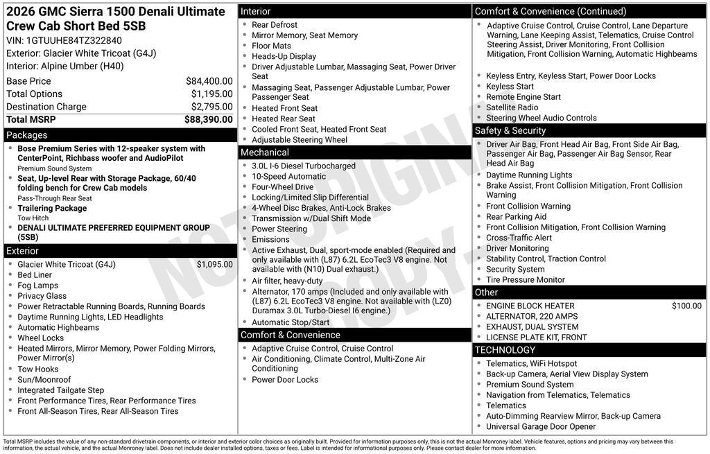 2026 GMC Sierra 1500 Denali Ultimate