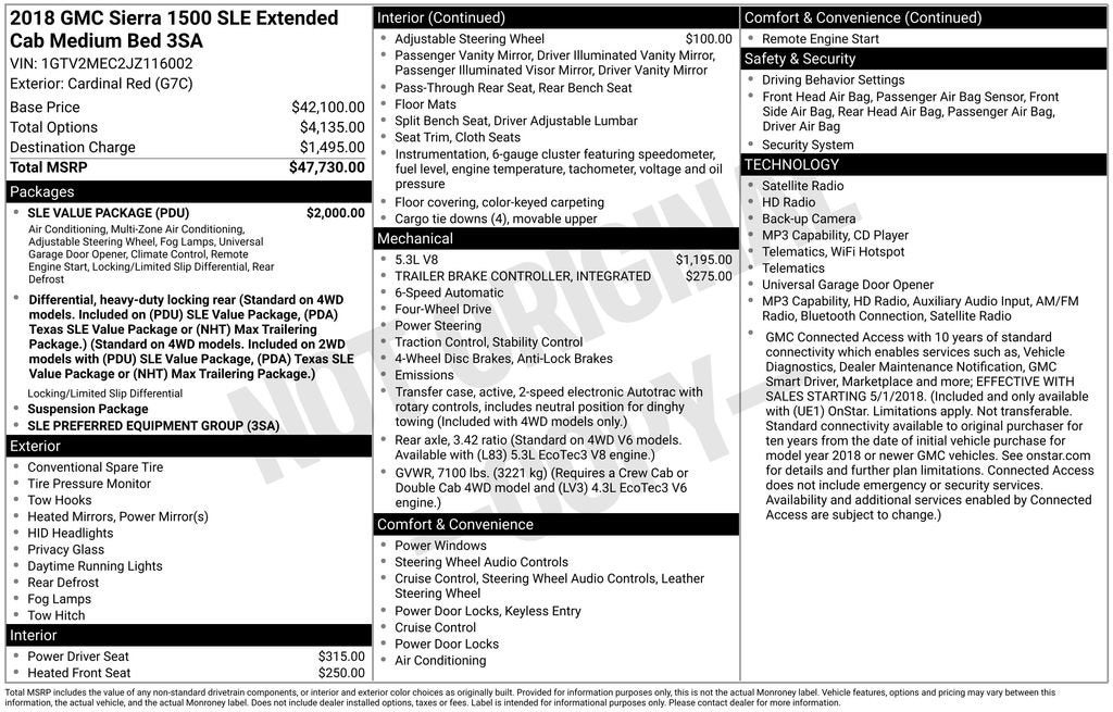 2018 GMC Sierra 1500 SLE