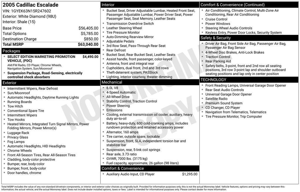 2005 Cadillac Escalade BASE