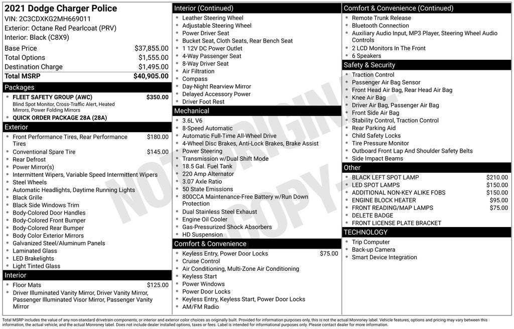 2021 Dodge Charger Police