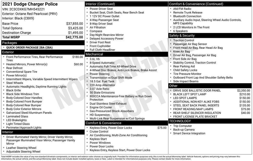 2021 Dodge Charger Police
