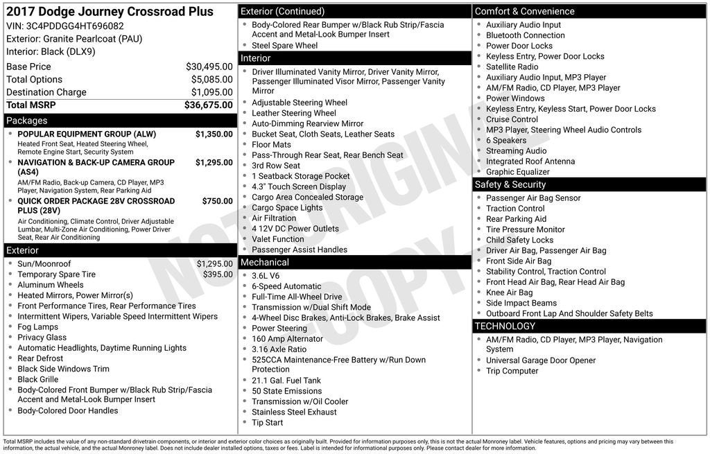2017 Dodge Journey Crossroad Plus