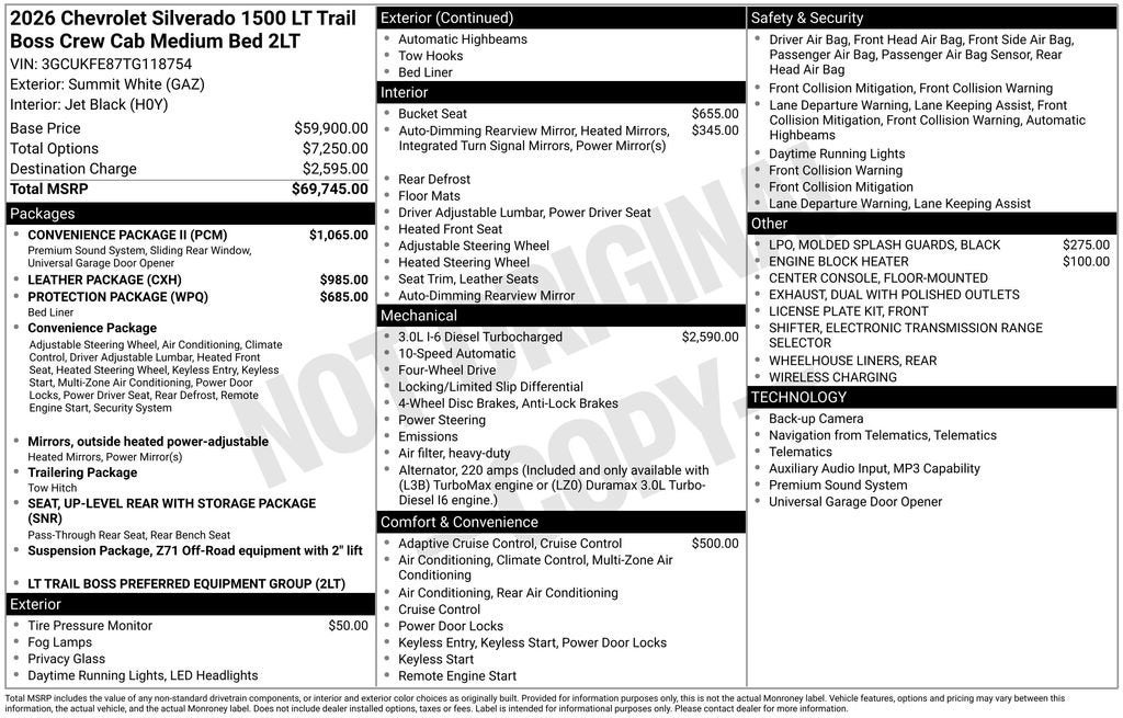 2026 Chevrolet Silverado 1500 LT Trail Boss