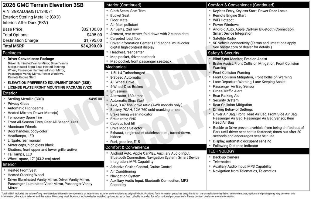 2026 GMC Terrain Elevation