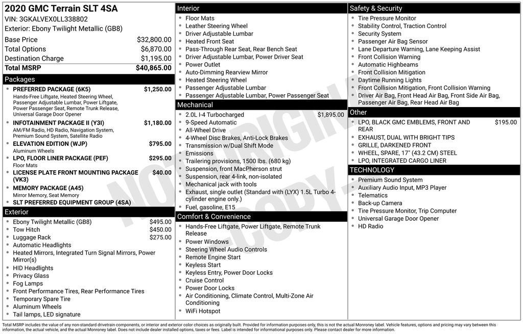 2020 GMC Terrain SLT