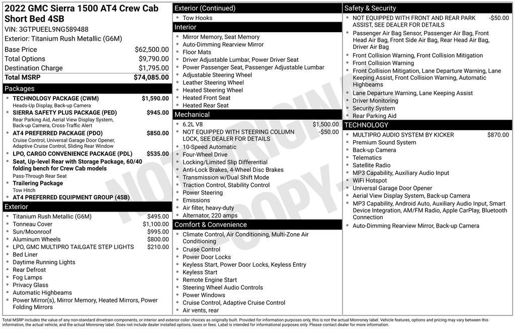 2022 GMC Sierra 1500 AT4