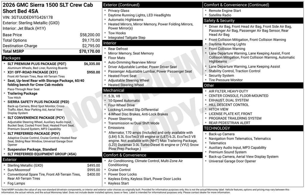 2026 GMC Sierra 1500 SLT