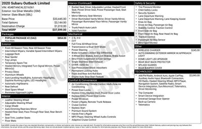 2020 Subaru Outback Limited