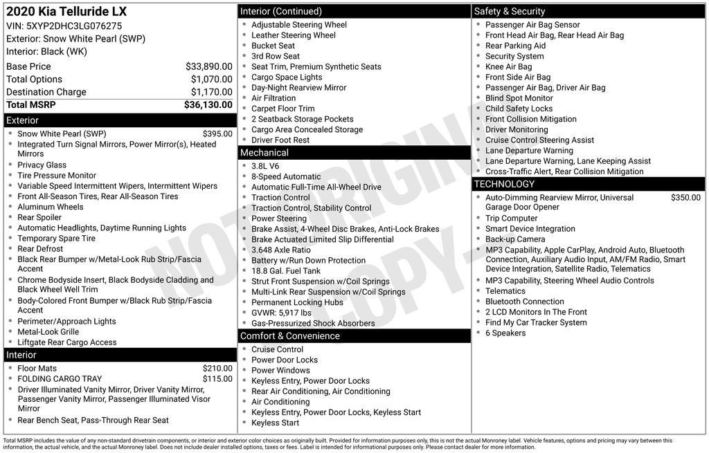 2020 Kia Telluride LX