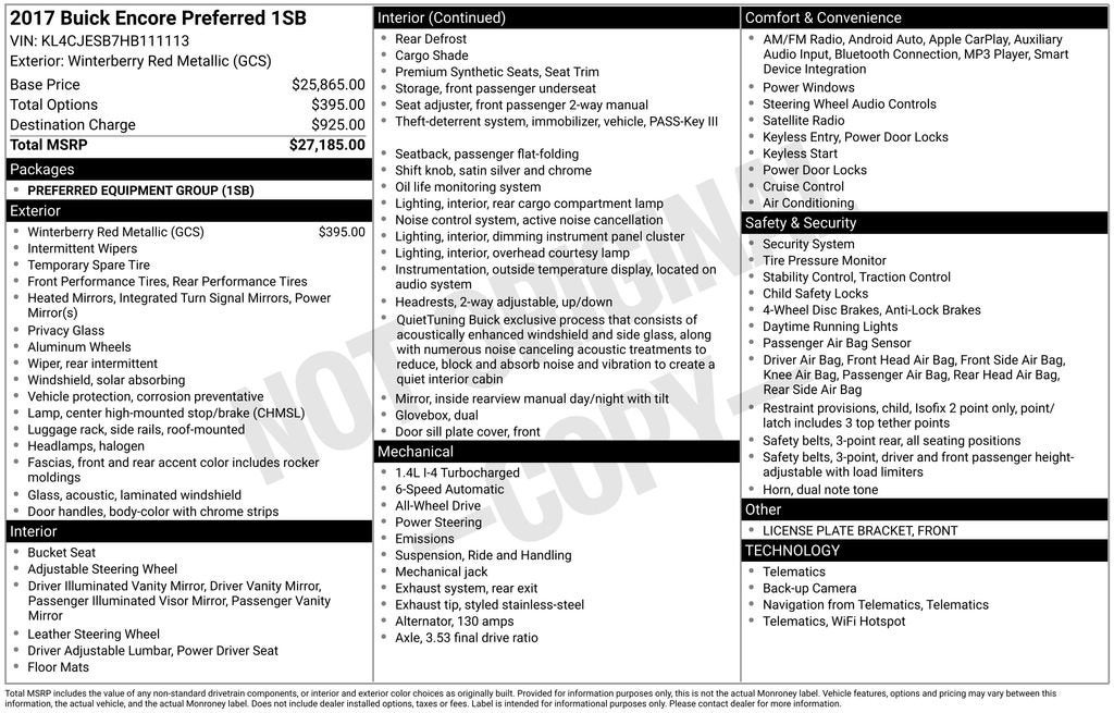 2017 Buick Encore Preferred
