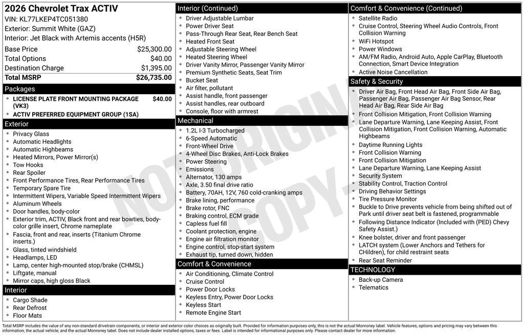 2026 Chevrolet Trax ACTIV