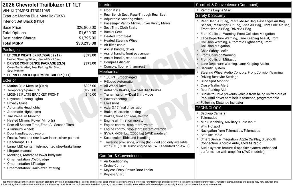 2026 Chevrolet Trailblazer LT
